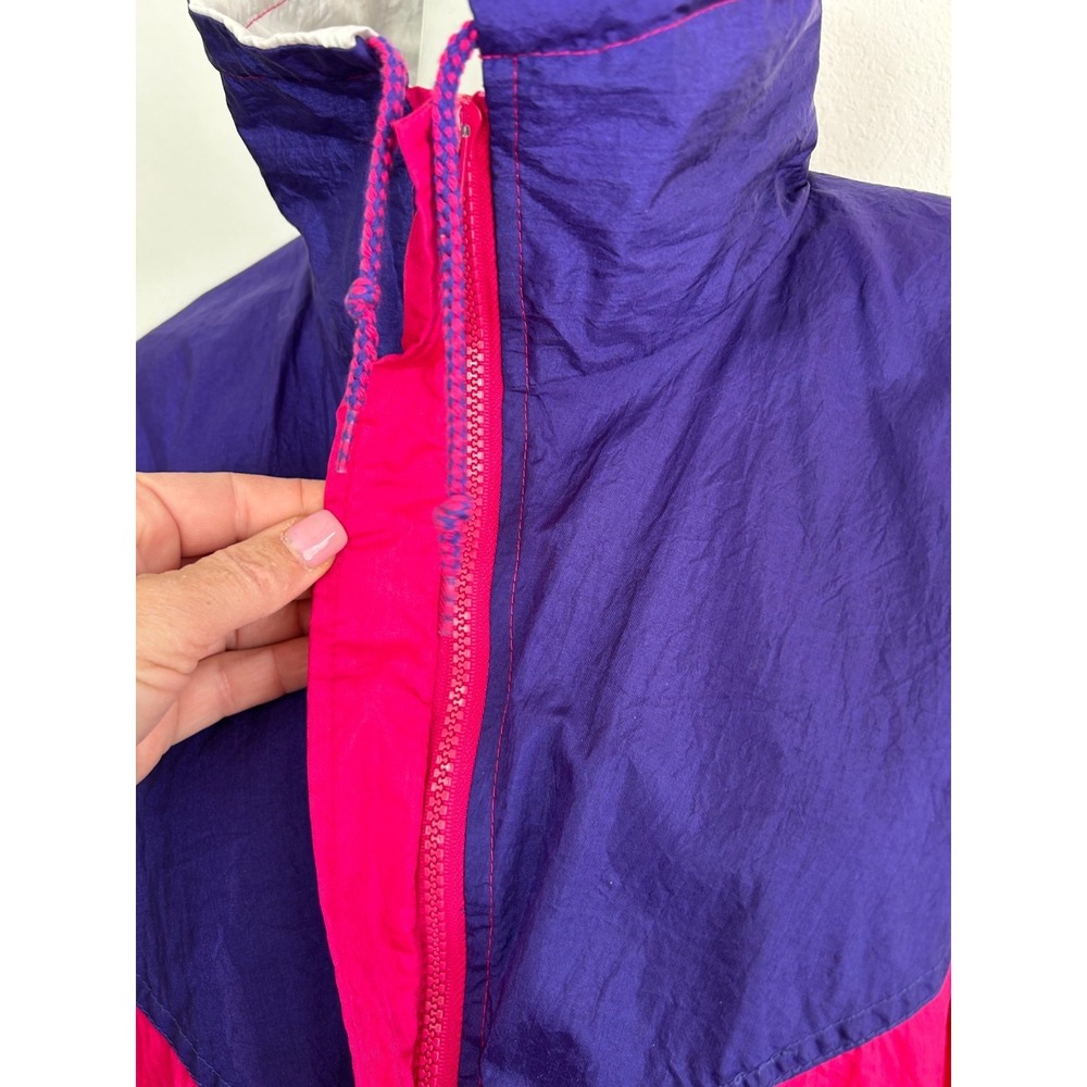 90s Venezia Women's Size XXL Track Suit Set Windbreaker Jacket Pants Pink Lined - Picture 14 of 16